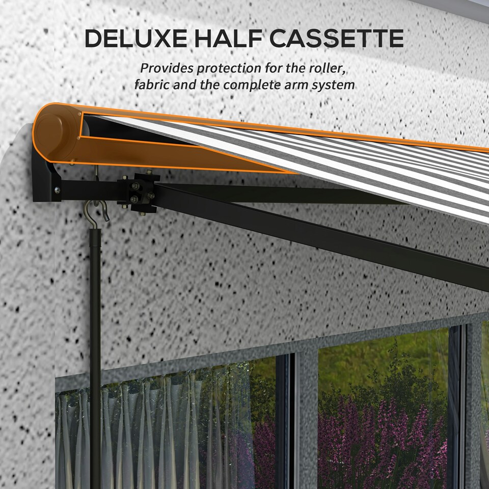 image 1 of Outsunny 3 x 2m Electric Retractable Awning, Aluminium Frame, Grey & White