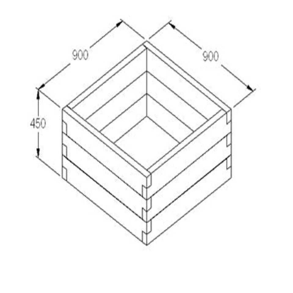 image 1 of Forest Garden Caledonian Wooden Square Raised Bed 90 x 90cm