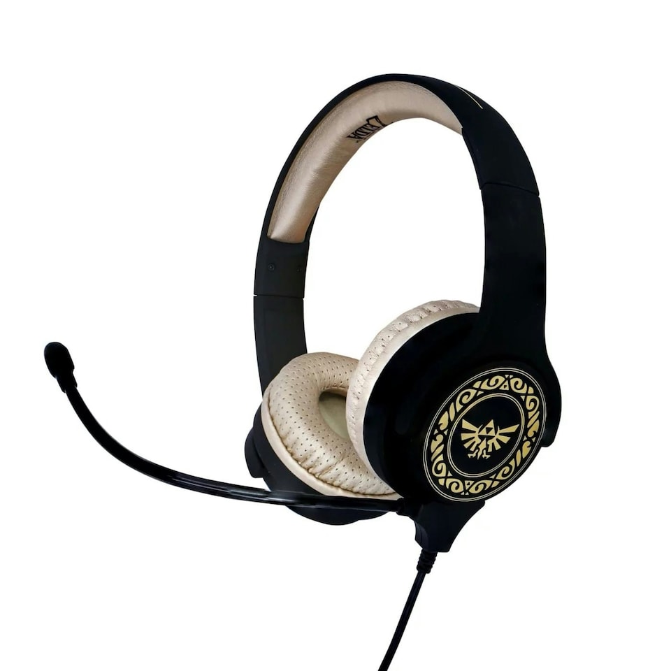 image 1 of The Legend Of Zelda Childrens/Kids Logo Interactive Headphones - Black/Gold - One Size