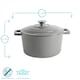 image 4 of Argon Tableware 2 Piece Cast Iron Casserole Dish Set - Hob to Oven - 2 Sizes - Slate Grey Grey