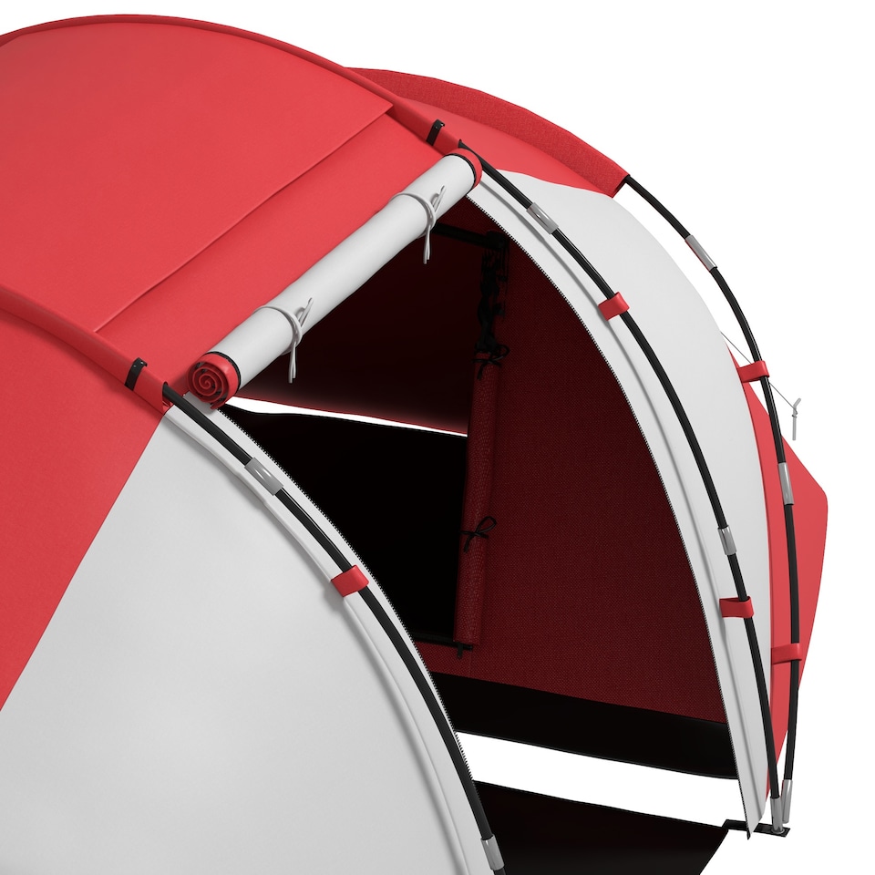 image 1 of Outsunny 4 Person Camping Tent Dome Family Travel Group Hiking Room Fishing