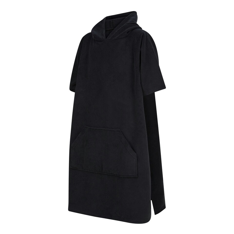 image 1 of Towel City Childrens/Kids Poncho - Black - 6-9 Years | Black