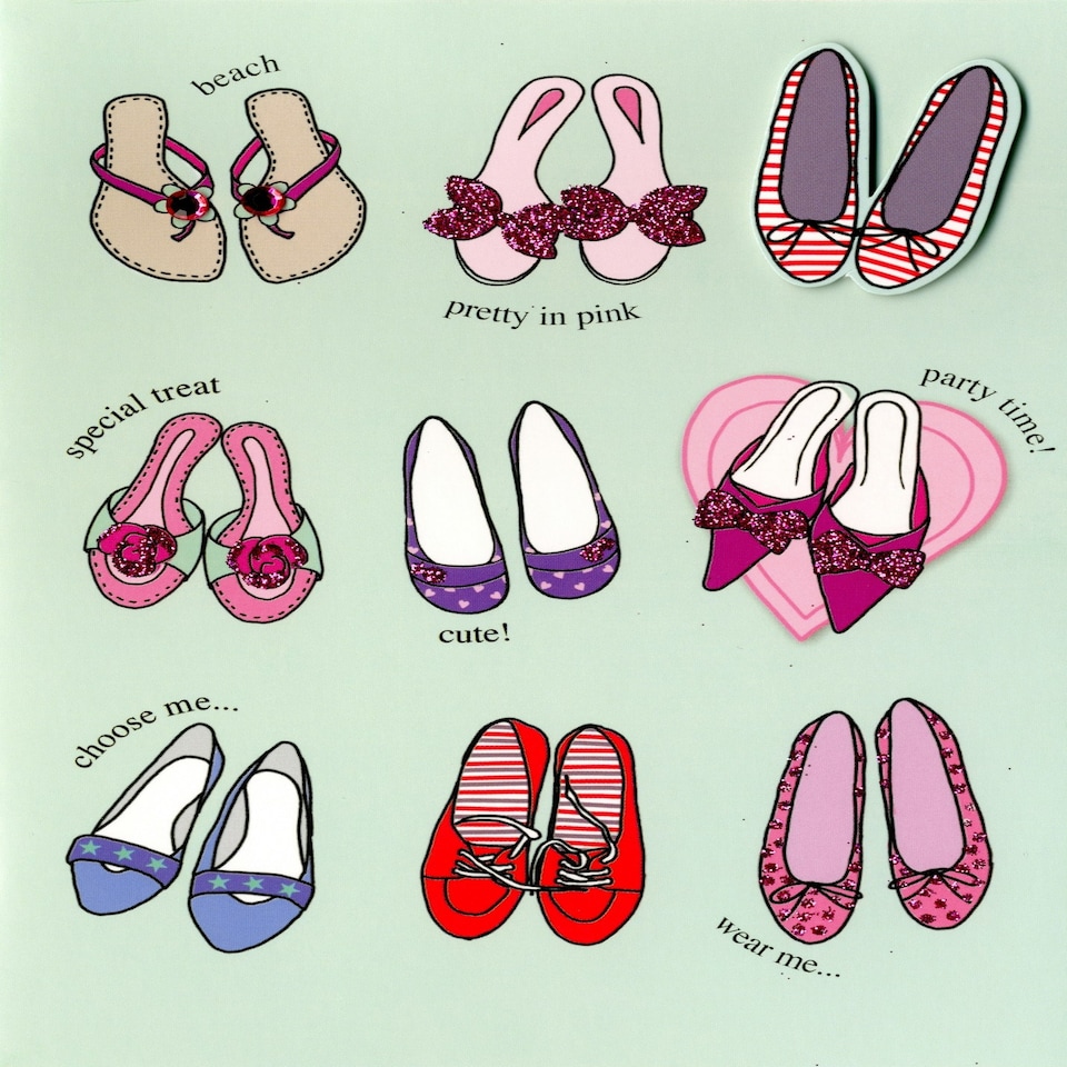 image 1 of Yours Truly Open Blank Shoes Card