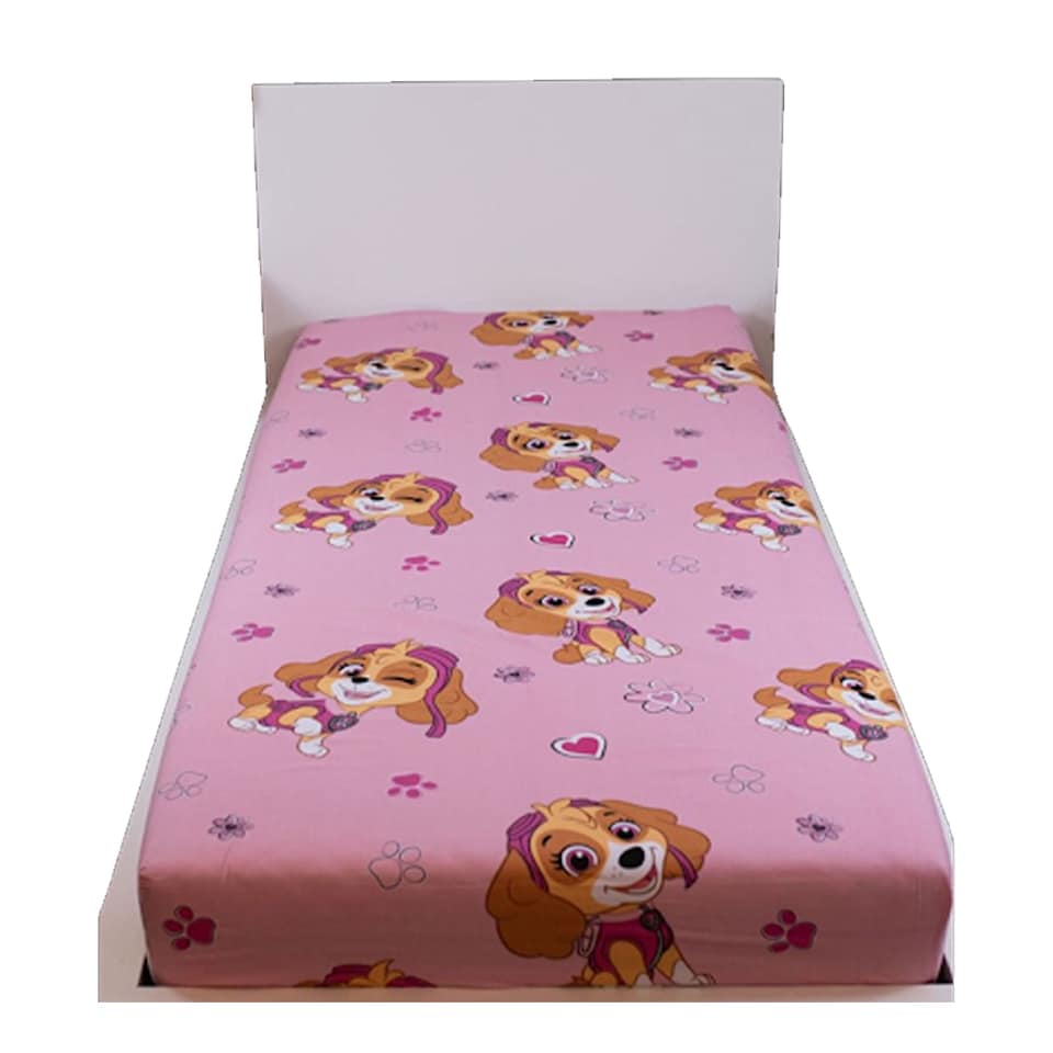 image 1 of Paw Patrol Skye Single Fitted Sheet | Pink | Pink | One Size | 1