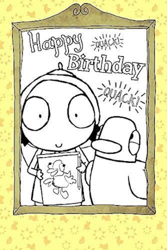 image 1 of Sarah & Duck Colour-Me-In Greetings Card Happy Birthday With Picture