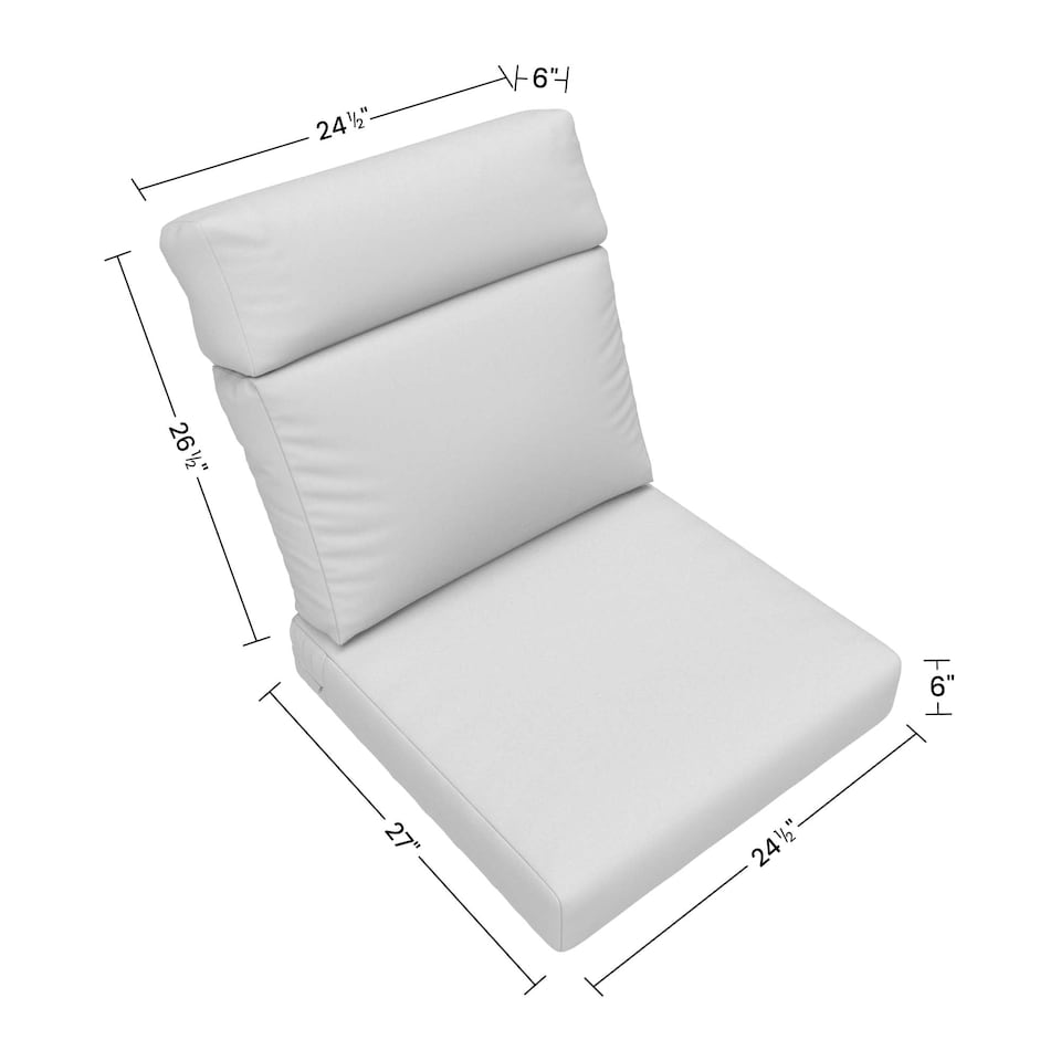 image 1 of Covers&All CoverRite Rectangle High Back Chair Cushion, Water, UV and Fade Resistant for Patio High Back Chair Cushions, Back 22 x 22 x 5 & Seat 44 x
