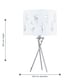 image 6 of Set of 2 Tripod Table Lamps with White Fern Cut Out Shades Chrome | White