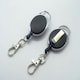 image 1 of Pack Of 6 Black Retractable Key Reel - Recoil Cord Key Ring Pull Chain Belt Clip