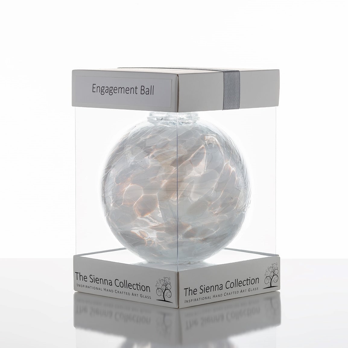 Sienna Glass Engagement Gift Spirit Ball White
