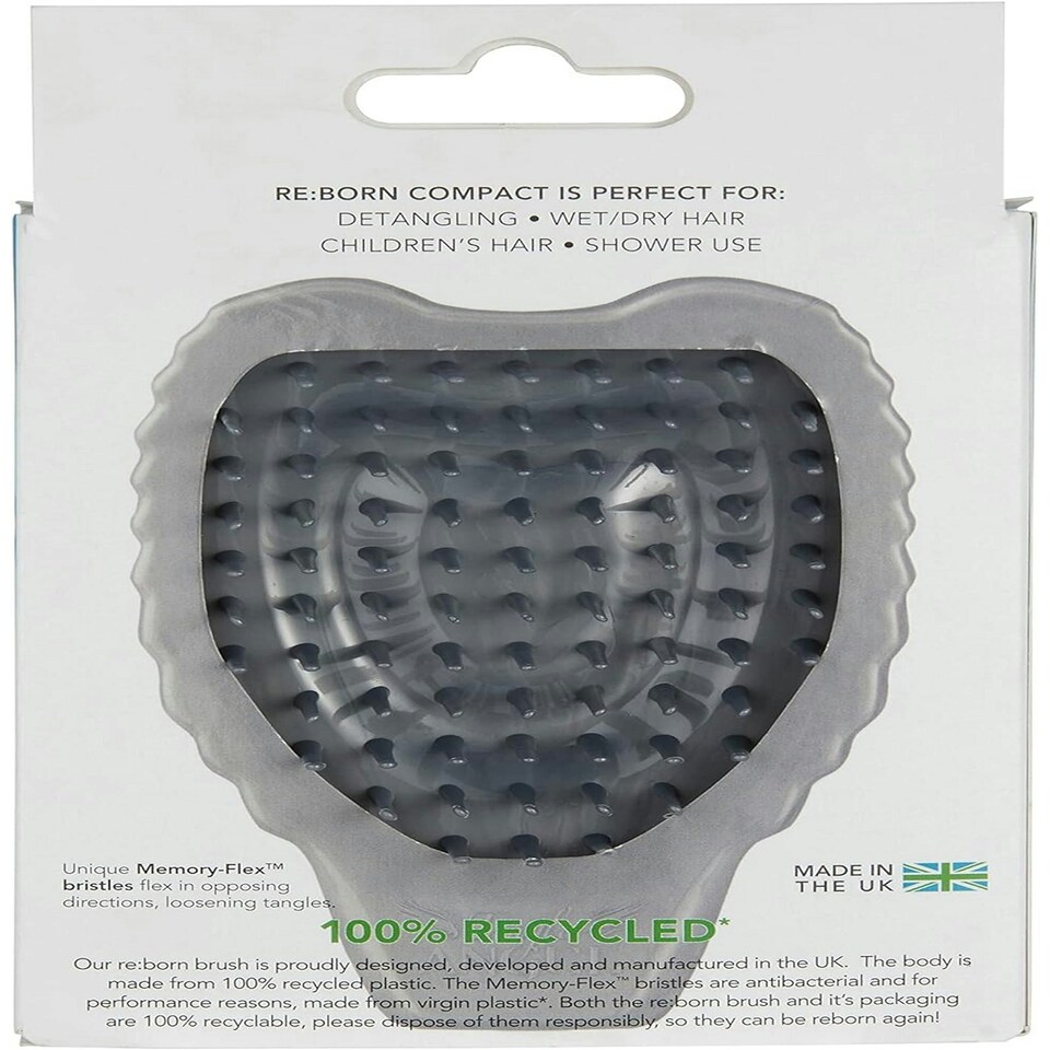 image 1 of Tangle Angel Hairbrush Detangling Wet or Dry Hair White Compact Anti Bacterial