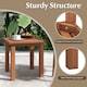 image 4 of Patio Hardwood Side Table Outdoor Square End Table Wooden Slatted Coffee Table