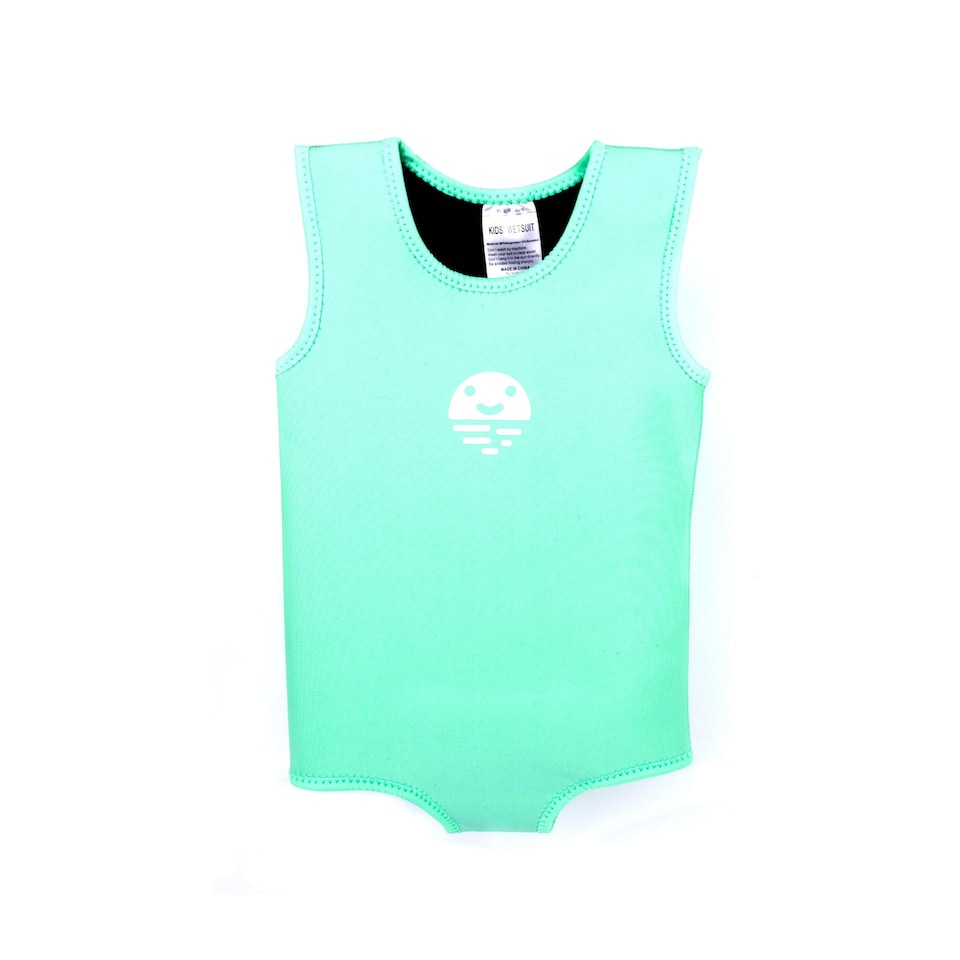 image 1 of Orby Swimming Wrap Baby Neoprene Wetsuit, Adjustable, Upf 50+ Sun Protection, Easy Change, Keeps Baby Warm, Fast-Drying, Green, 6-12 Months