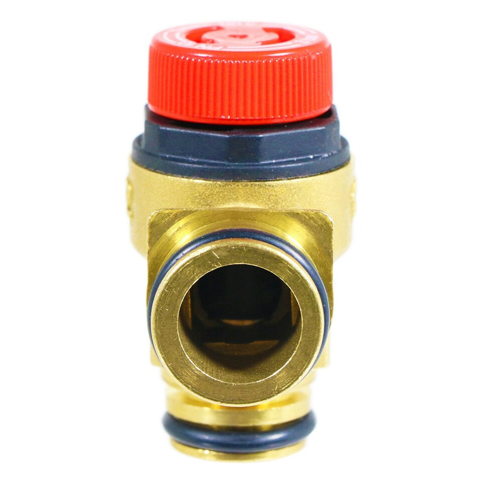 image 1 of SPARES2GO Boiler Pressure Relief Valve 3 Bar 1/2" BSP Push Fit Brass PN 10 Safety PRV