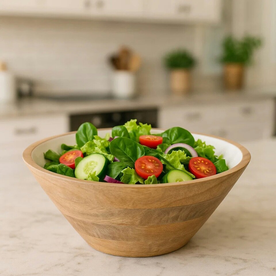 image 1 of Kara Mango Wood Medium Tapered Bowl