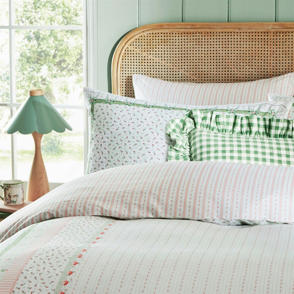 image 1 of Cath Kidston Archive Book Pistachio Duvet Cover Set Green | Super King