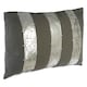 image 2 of Luxe Grey & Silver Cushion,Decorative Pillow Throw With Zigzag Stitching,Removable Leather Cushion Cover Silver
