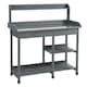 image 1 of Outsunny Garden Potting Table Workstation w/ Metal Tabletop, Drawer, Shelves 