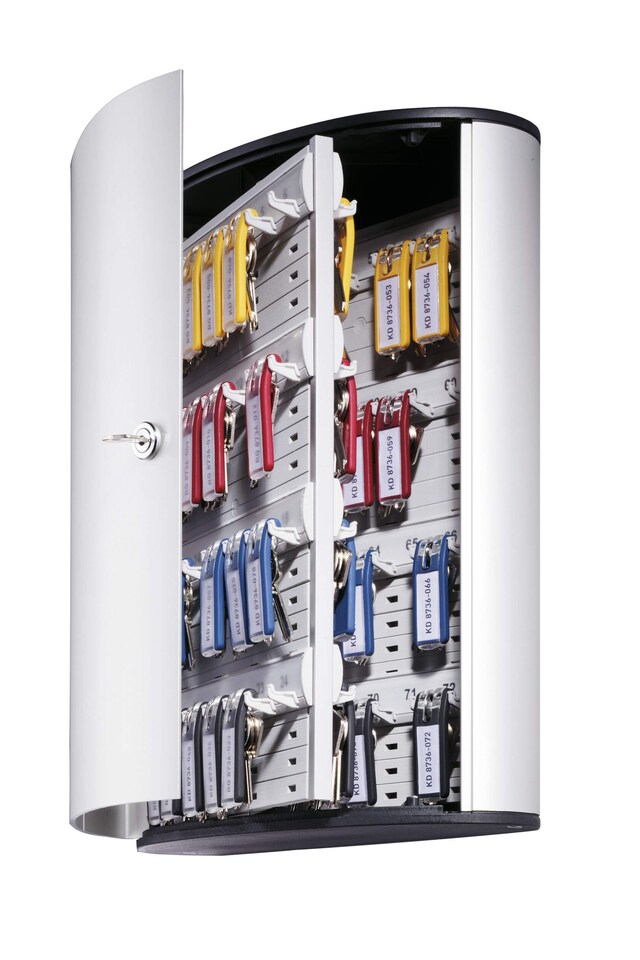 image 1 of Durable Key Safe 72 Lock Box | Holds 72 Keys | Includes 6 Key Clips | Silver