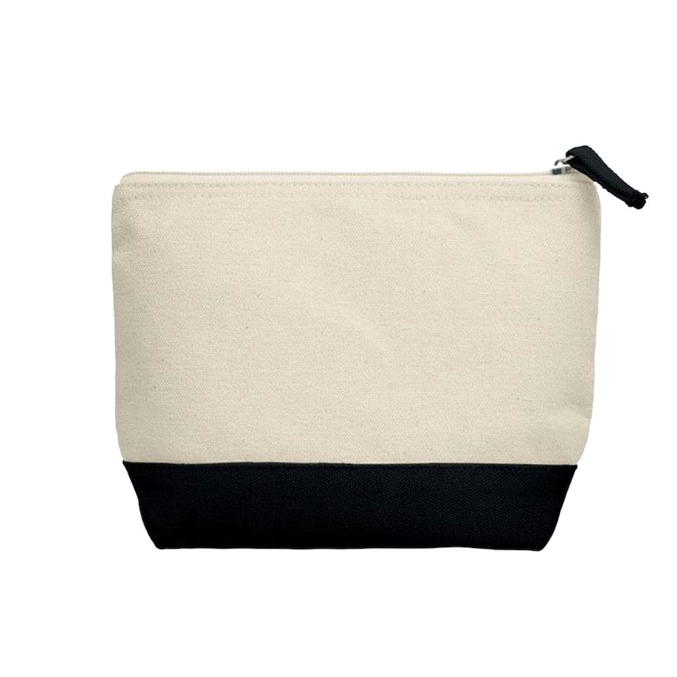 image 1 of MidOcean Kleuren Cotton Cosmetic Bag - Black/Beige - One Size | Black