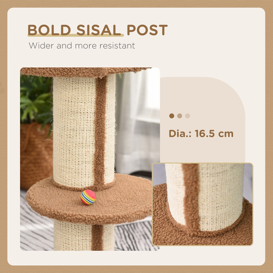 image 1 of PawHut 91cm Scratching Posts Cat Tree Activity Centre for Indoor Cats