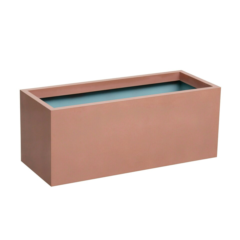 image 1 of Primrose Frost and Rust-Resistant Zinc Rectangular Planter Copper Finish 100cm