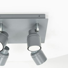 ValueLights Benton Grey IP44 Square Bathroom Ceiling Light Grey