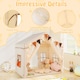 image 7 of COSTWAY Kids Play Tent 3-4 Kids Large Play Tent House w/2 Opening Doors-Beige