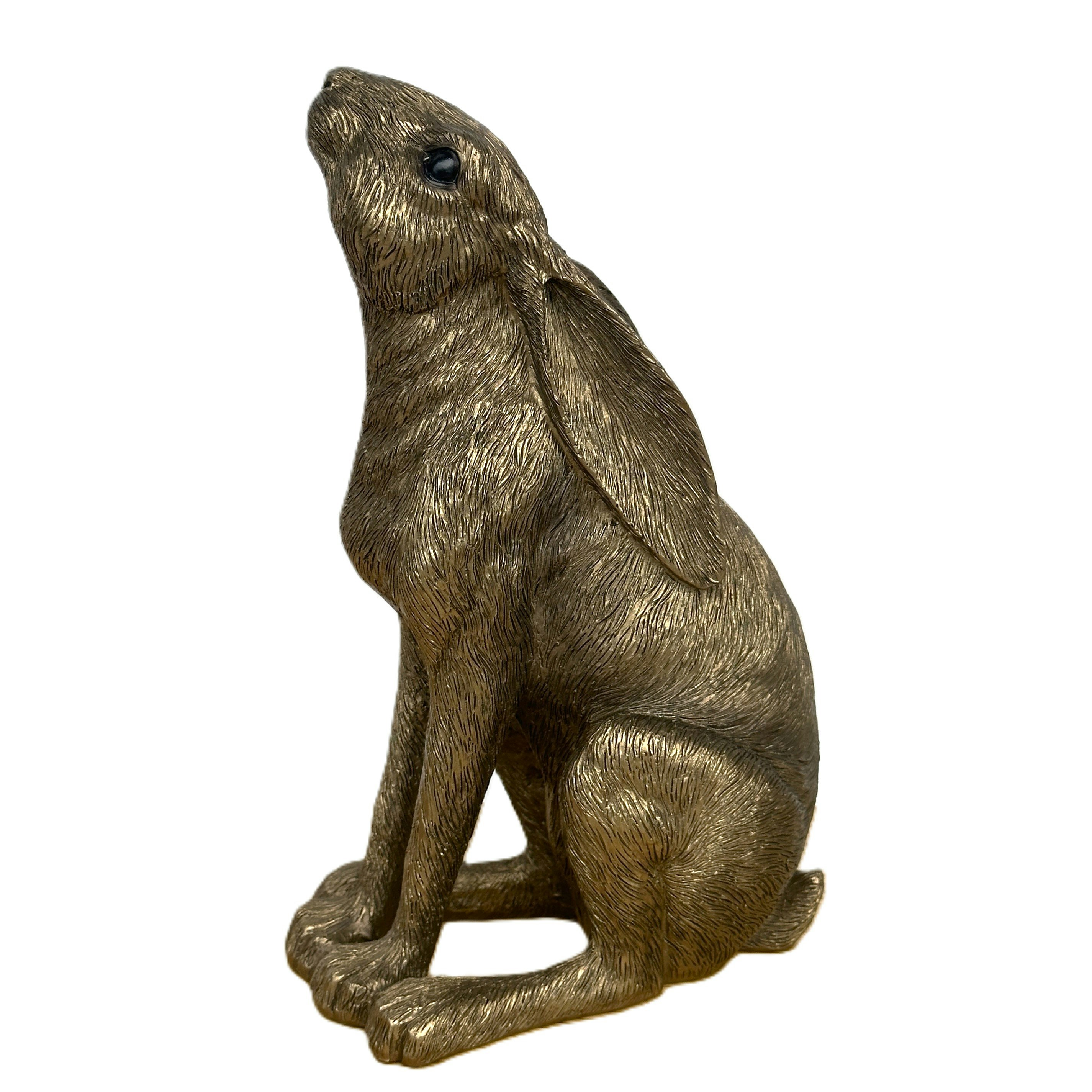Animal Crackers Bronze Moongazing Hare, Leonardo Reflections Range, Gift Boxed, Height 18cm