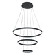 image 1 of Living and Home Modern 3-Ring Aluminum LED Pendant Light | Black