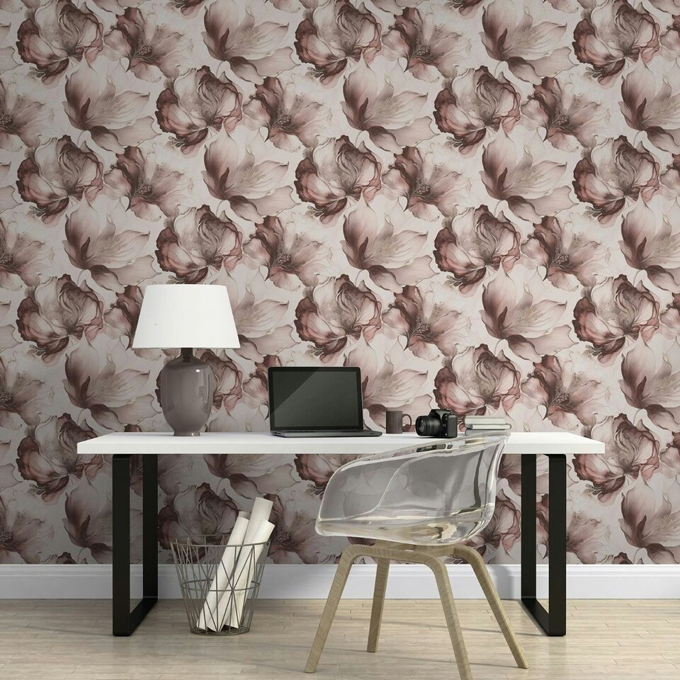 image 1 of Muriva Elysian Floral Wallpaper - Pink - 10m x 0.5m Pink