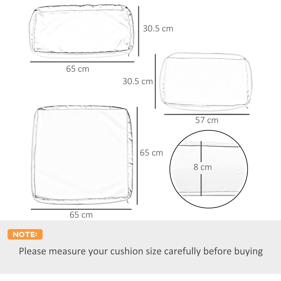 image 1 of Outsunny Garden Rattan Sofa Set Polyester Cover Replacement No Cushion