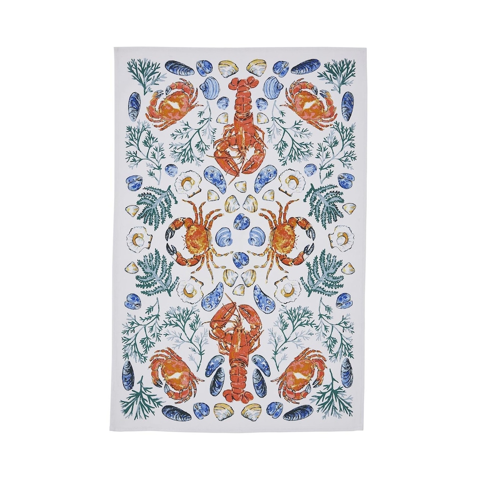 image 1 of Ulster Weavers Shellfish Tea Towel - Cotton Green