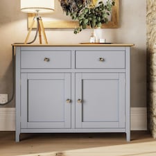 Taberno Oak 2 Door 2 Drawer Sideboard Dove Grey Grey