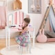 image 4 of COSTWAY Princess Makeup Dressing Table Kids Vanity Set White