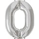 image 1 of Qualatex 34 Inch Metallic Silver Number Balloons (0-9) - Silver - 4