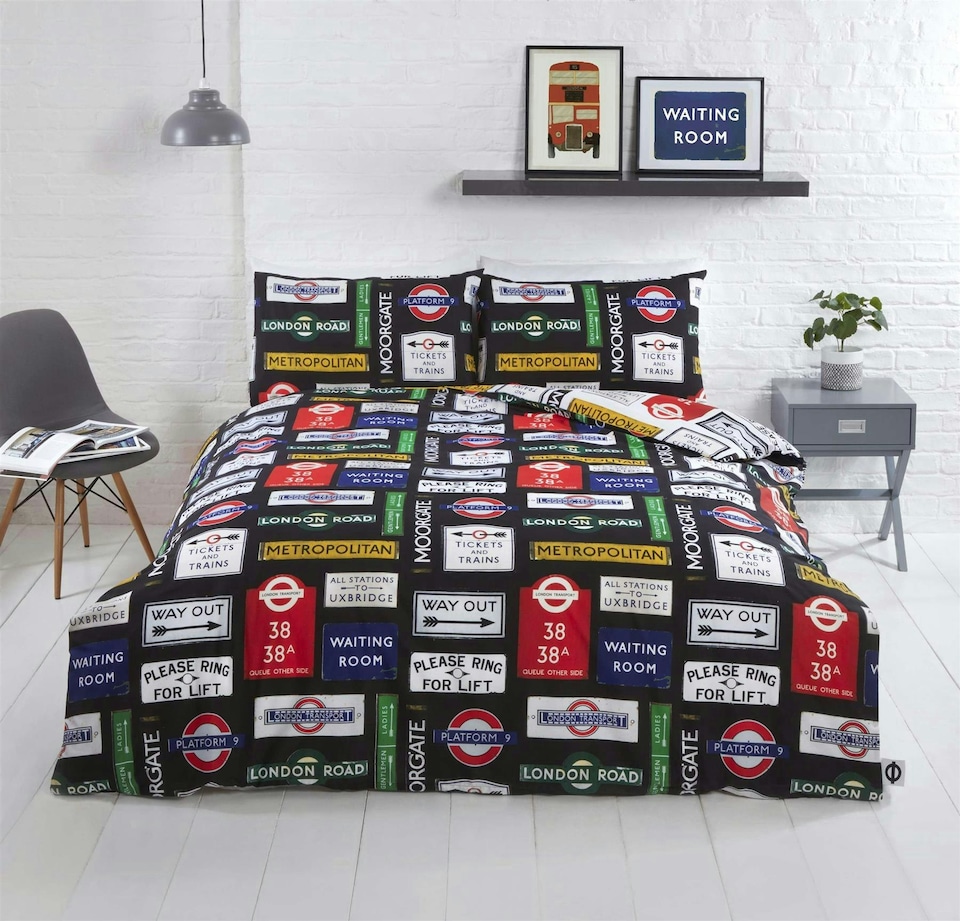 image 1 of TFL London Signs Duvet Cover Set Bedding - King