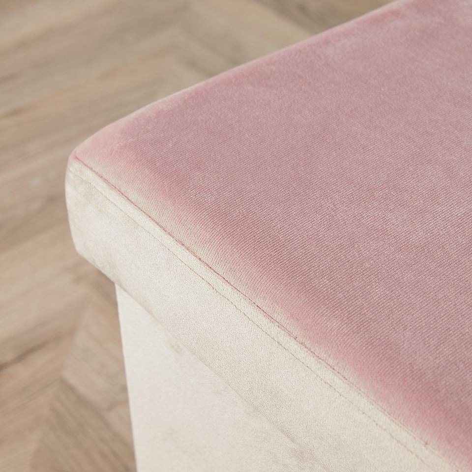 image 1 of Large Folding Ottoman Chest Velvet Fabric Solid Storage Space Saving | Multi | Multicoloured