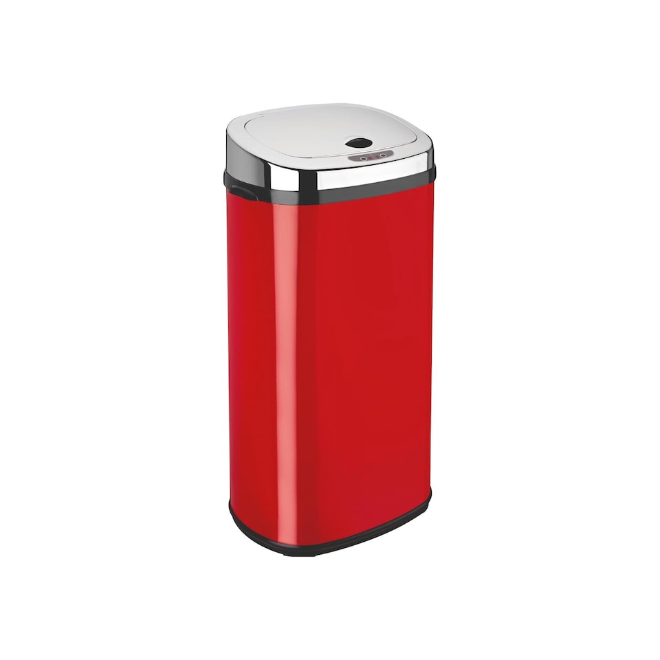 Rect 42L Stainless Steel Auto Sensor Kitchen Waste Dust Bin Automatic Motor RED.