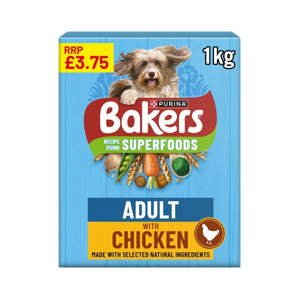 image 1 of Bakers Adult with Tasty Chicken & Country Vegetables 1kg (Pack of 5)