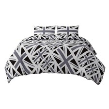 Union Jack Duvet Cover Set Trendy British Flag Bedding Bedroom Decor | Blue | Double