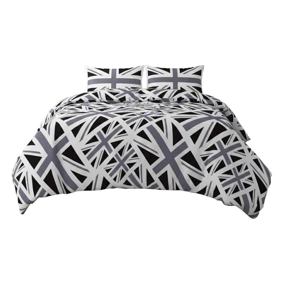 image 1 of Union Jack Duvet Cover Set Trendy British Flag Bedding Bedroom Decor | Blue | Double