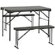 image 1 of Outsunny HDPE Picnic Table Set w/ Dining Table & 2 Benches for 6, Dark Grey 