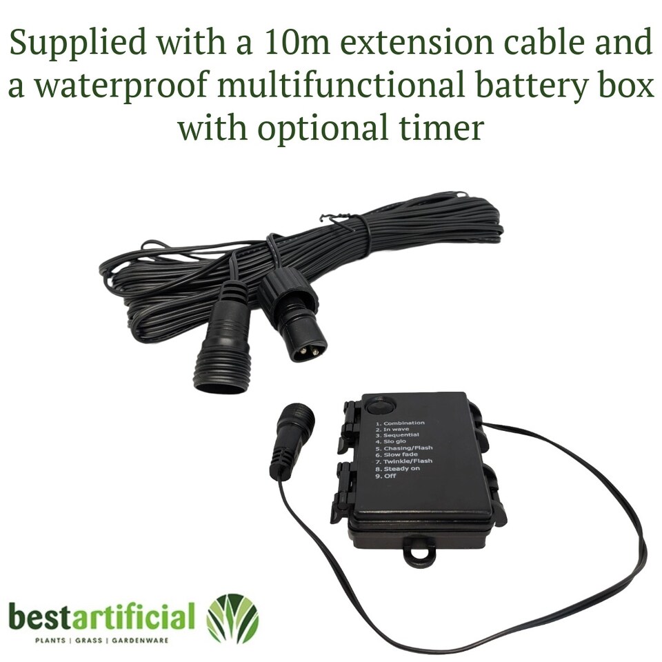 image 1 of 2.5m Bright Cool Ice White Connectable Icicle Lights 83 BATTERY Power LED 8 Modes Memory Timer Outdoor Weatherproof Christmas