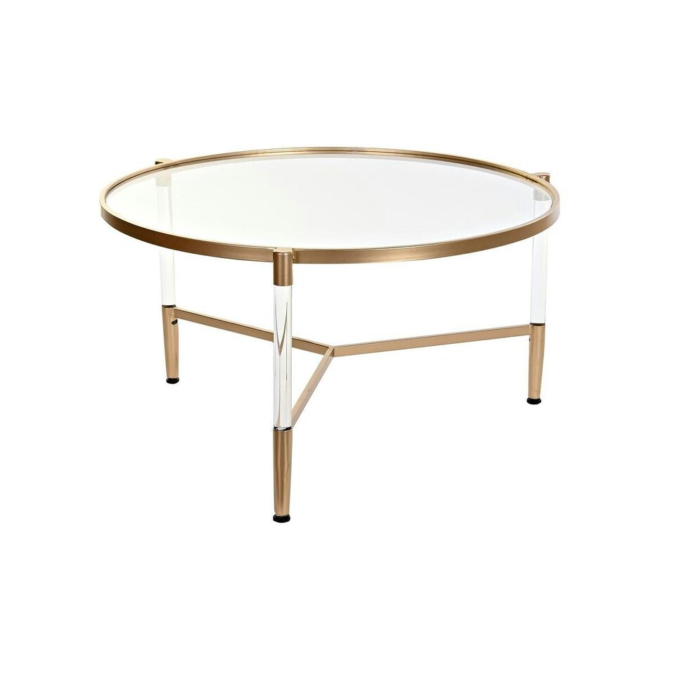image 1 of Centre Table DKD Home Decor Glamour Transparent Golden Acrylic Metal 87 x 87 x 50 cm N/A