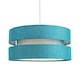 image 2 of Contemporary Quality Teal Linen Fabric Triple Tier Ceiling Pendant Light Shade