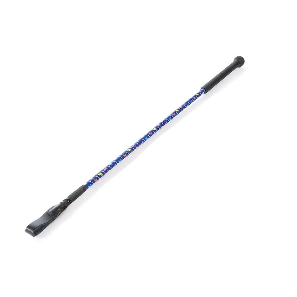 HySCHOOL Silver Riding Whip - Royal Blue - 26in