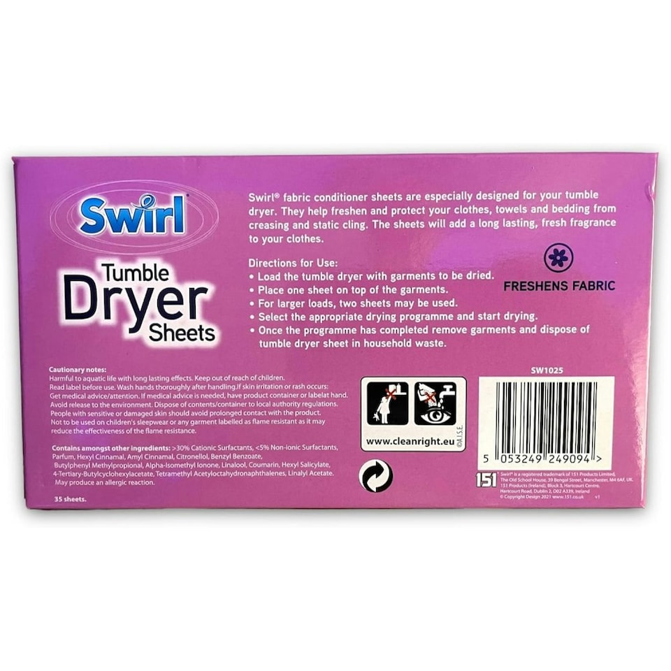 image 1 of Pack of 35 Swirl Laundry Sheets Spring Fresh