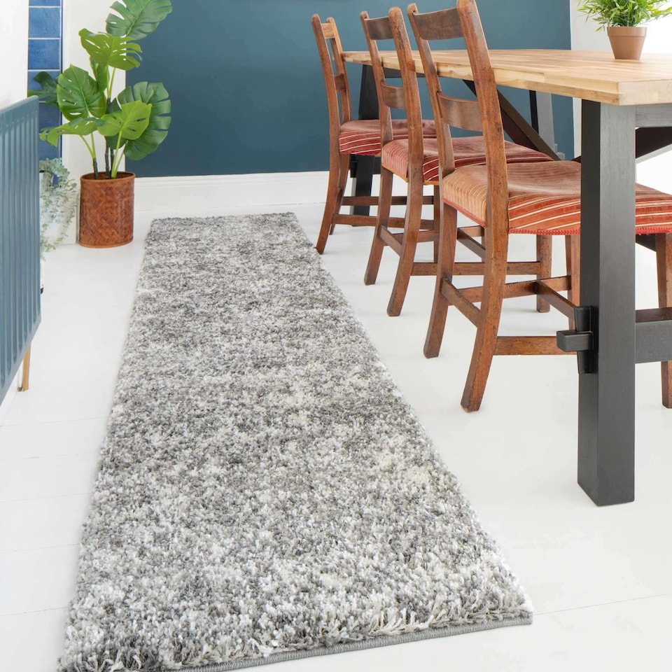 image 1 of KUKOON Silver Grey Mottled Shaggy Rug 160cm x 230cm