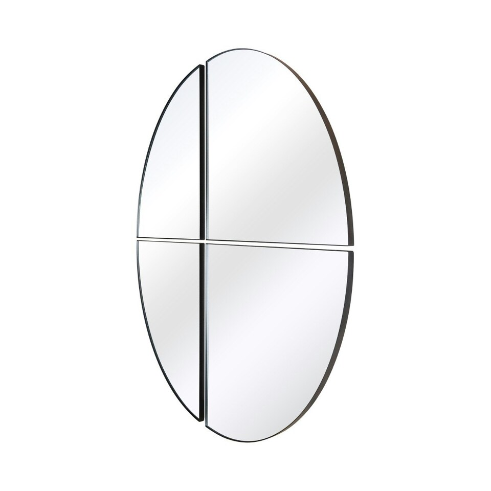 image 1 of The Quadrants - New Black XL Circular Metal Wall Mirror Made up of 4 Parts 70" X 70" (180 x 180CM) Black