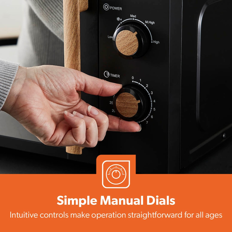 image 1 of GEEPAS 20L Microwave Oven 700W | NordiQ Design Black